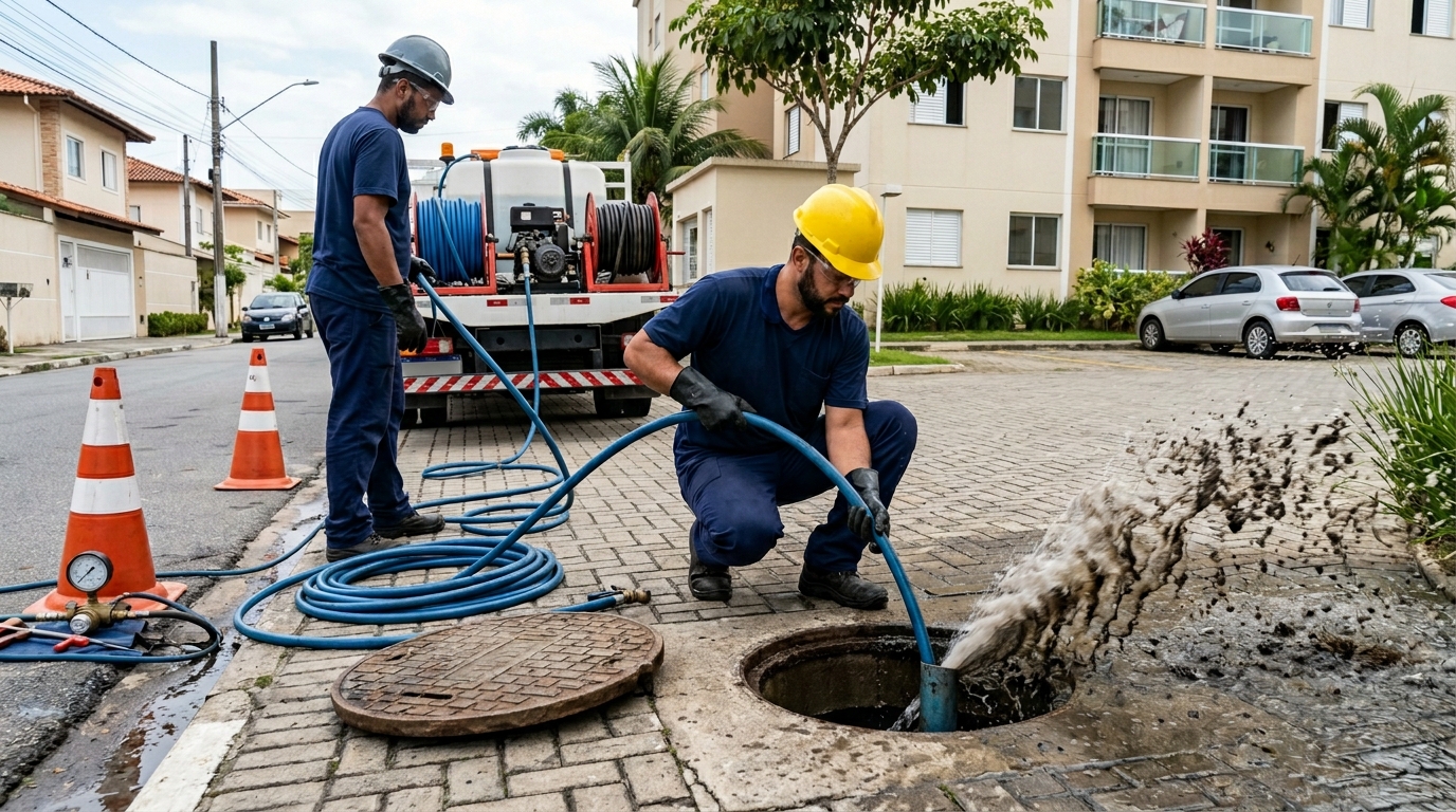 Desobstrução com Alta Pressão em Mogi das Cruzes‑SP